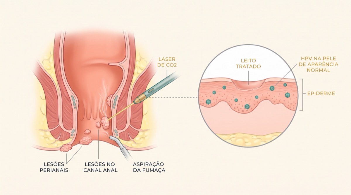 Terapêutica a laser no condiloma anal, os números e os limites que orientam expectativas